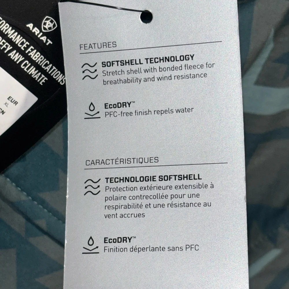 Ariat Softshell Jacket Wind and Water Resistant Gray Women's XL - Picture 7 of 12